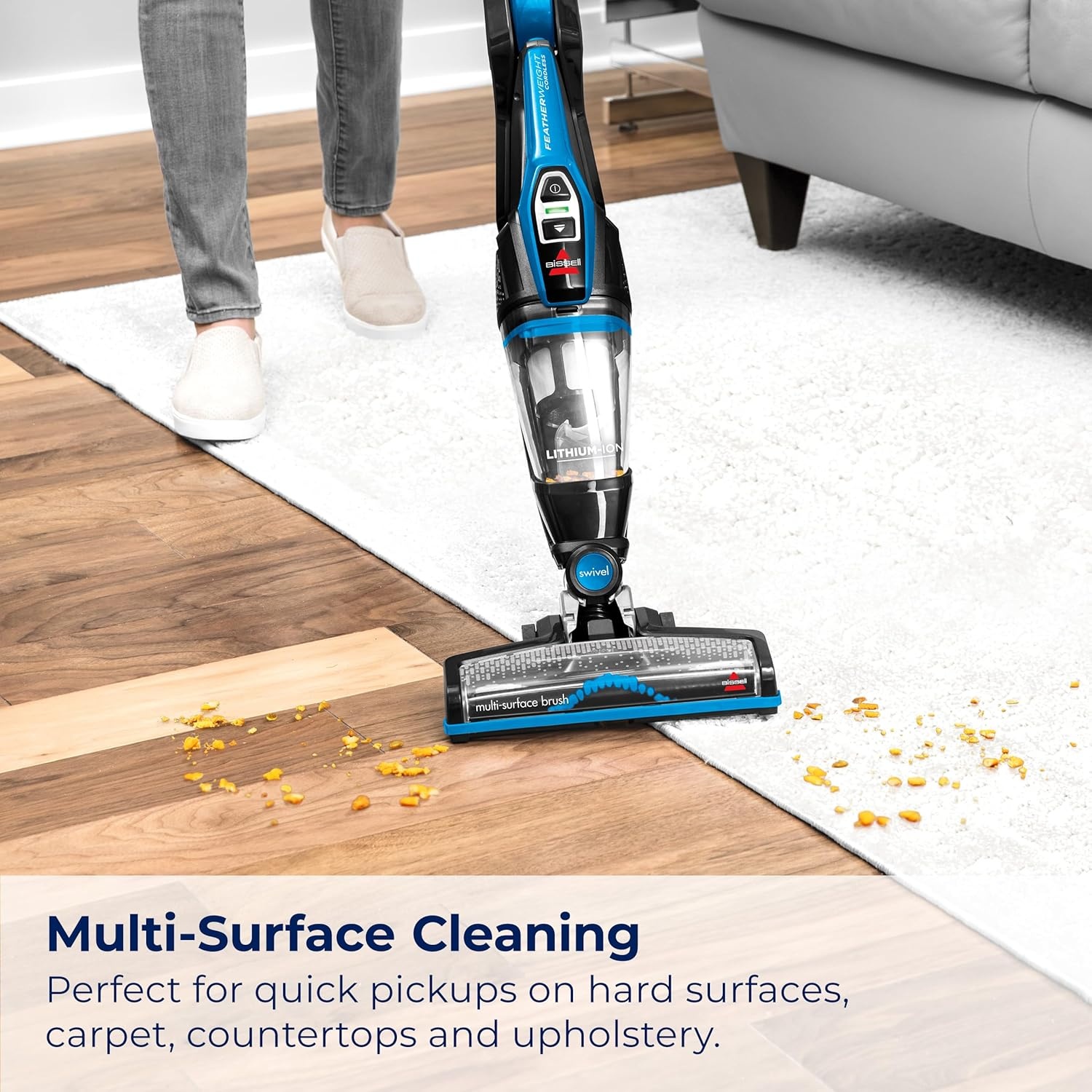 Bissell, 3061 Featherweight Cordless Stick Vacuum, Self-Standing, Electric Blue, Black(3061)