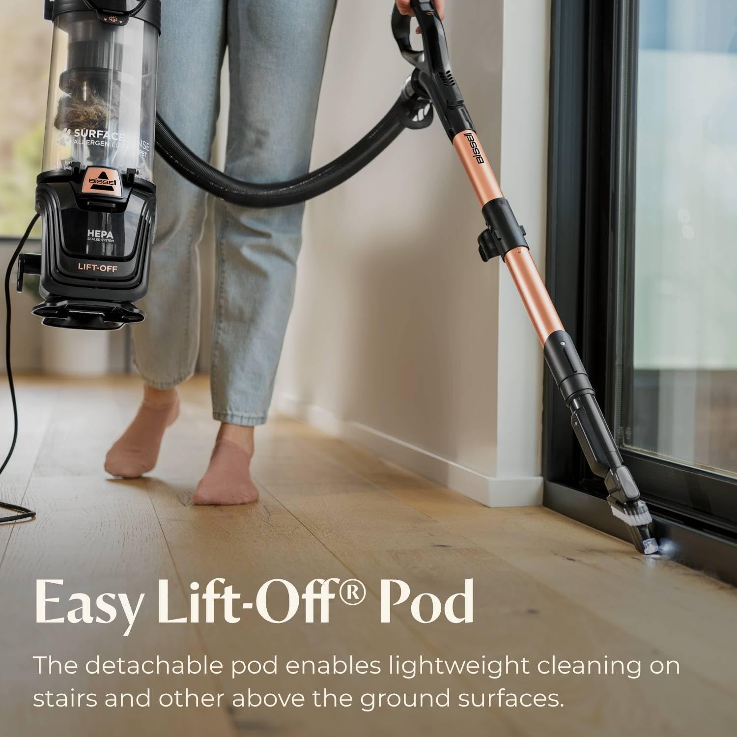 Bissell SurfaceSense Allergen Lift-Off Pet Upright Vacuum, with Tangle-Free Multi-Surface Brush Roll, LED Headlights, & Lift-Off Technology(SurfaceSense Lift-Off)