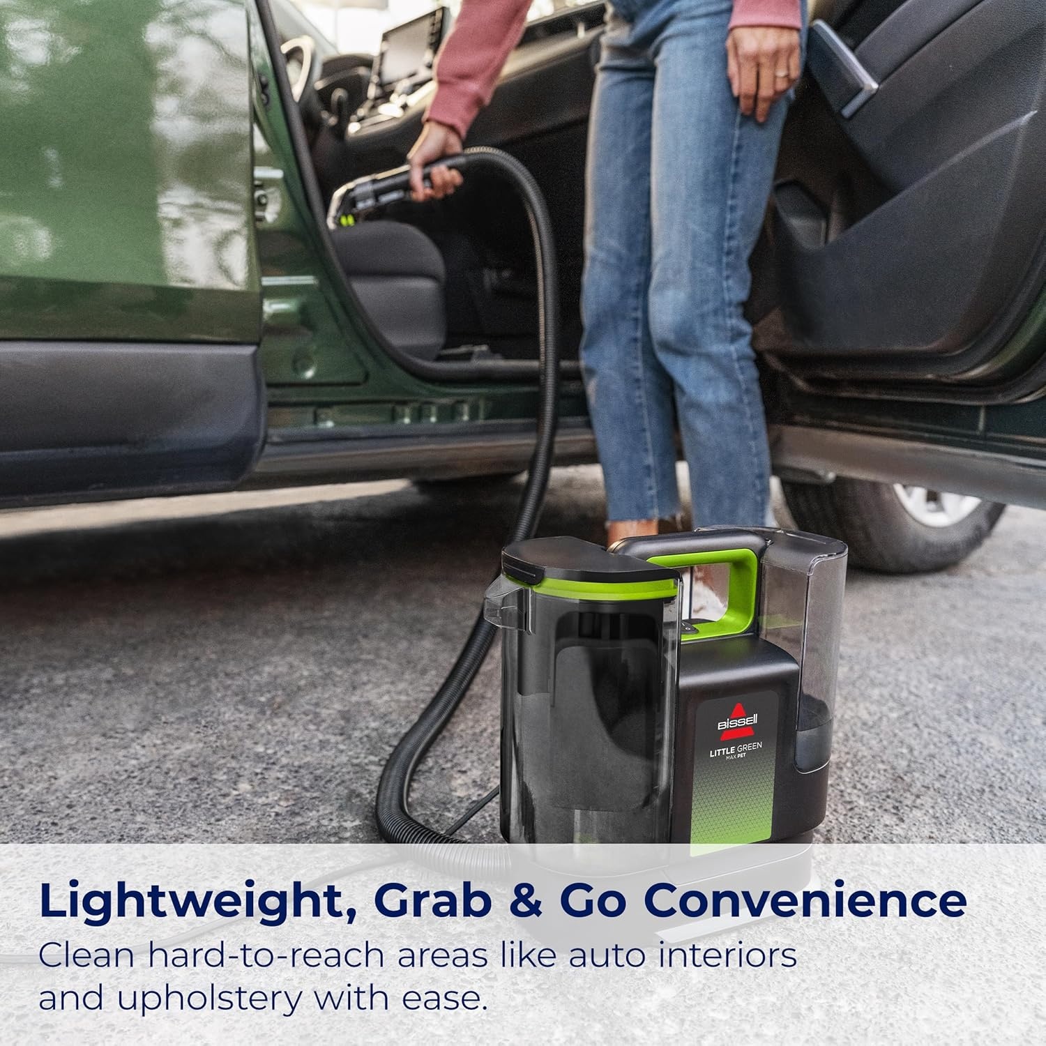 BISSELL® Little Green® Proheat® Pet, Portable Deep Cleaner with Heated Cleaning Technology, Self-Cleaning Tough Stain Tool and Pet Pro Oxy Triple Action Formula Included, 3969(Little Green Max Pet)