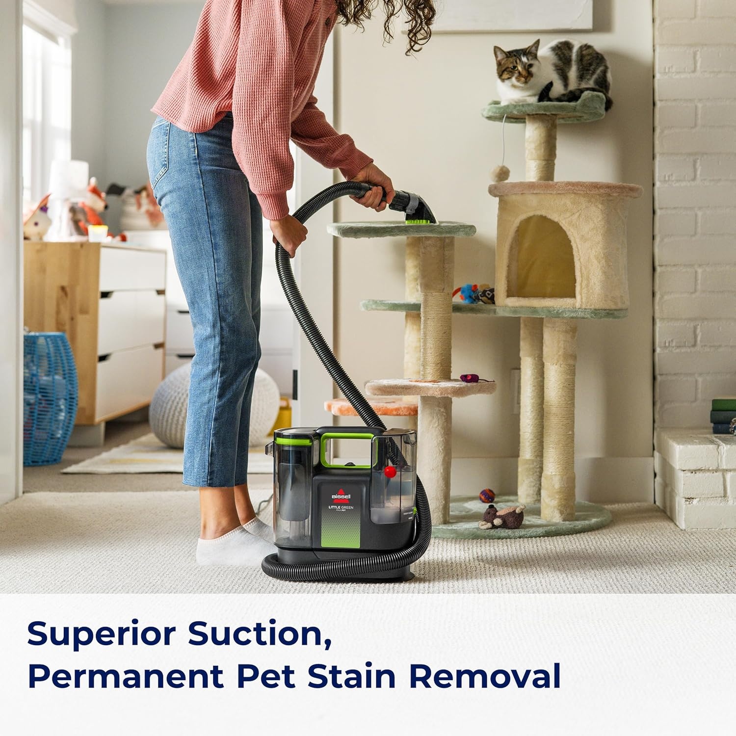 BISSELL® Little Green® Proheat® Pet, Portable Deep Cleaner with Heated Cleaning Technology, Self-Cleaning Tough Stain Tool and Pet Pro Oxy Triple Action Formula Included, 3969(Little Green Max Pet SmartMix)