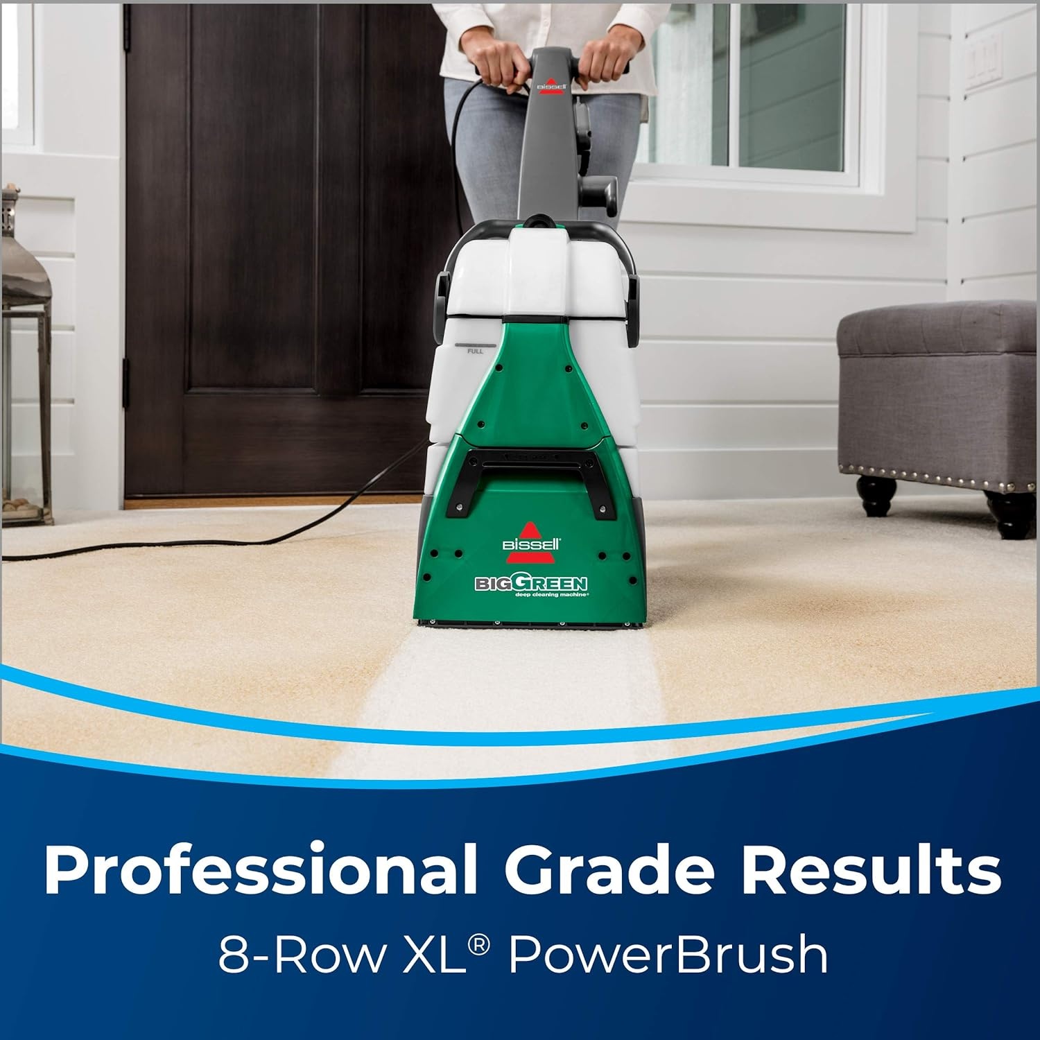 Bissell® Big Green® PET PRO Carpet Cleaner with 8 Row XL DirtLifter PowerBrush, 9-inch Long Reach Hose, 2 Upholstery Tools, Includes Pet Pro Oxy Urine Eliminator Formula(Green)