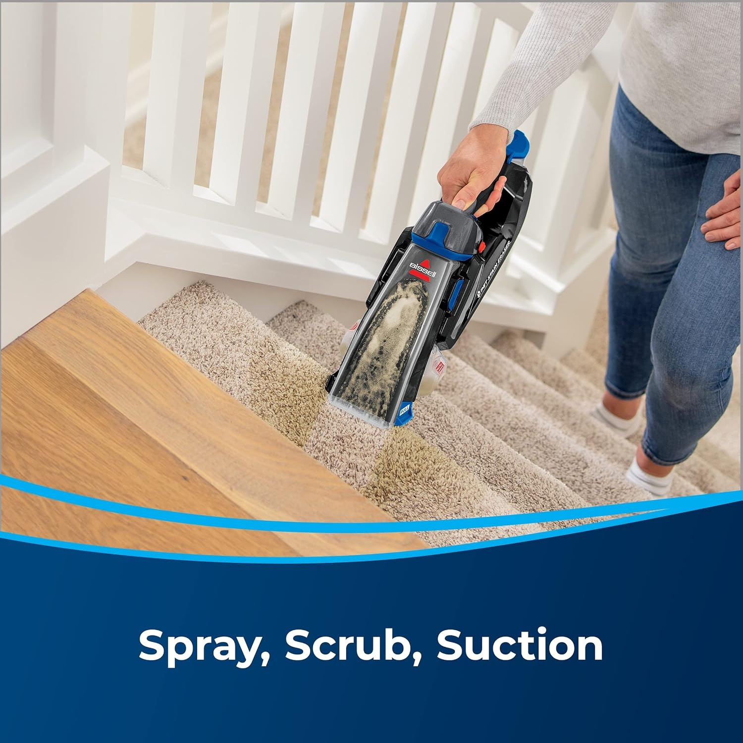 BISSELL Pet Stain Eraser Plus, Removable Scrub Brush, PET PRO OXY Spot & Stain Formula Included, 3181