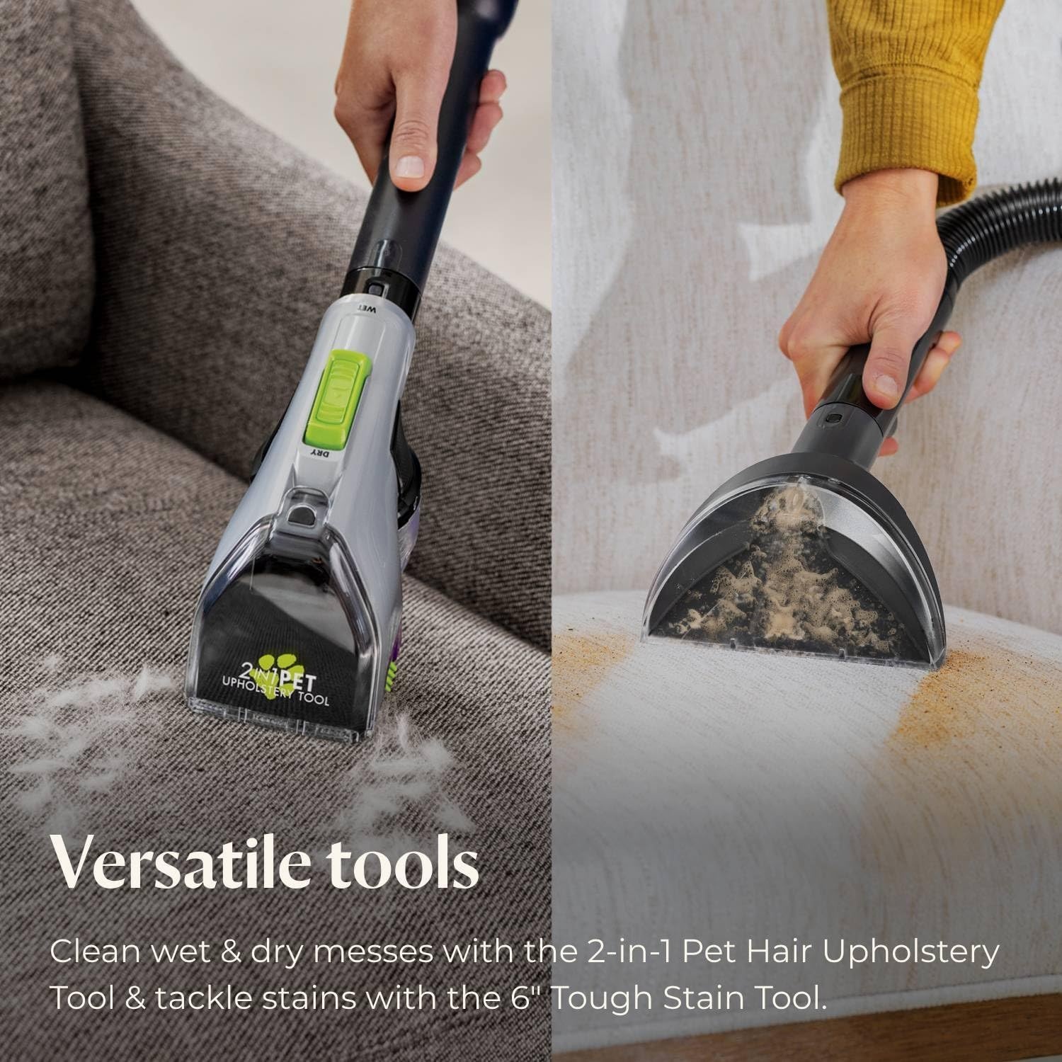 BISSELL Revolution HydroSteam Pet Carpet Cleaner, Upright Deep Cleaner, HydroSteam Technology, 2-in-1 Pet Upholstery Tool & Formulas Included, 3432(HydroSteam Pet)
