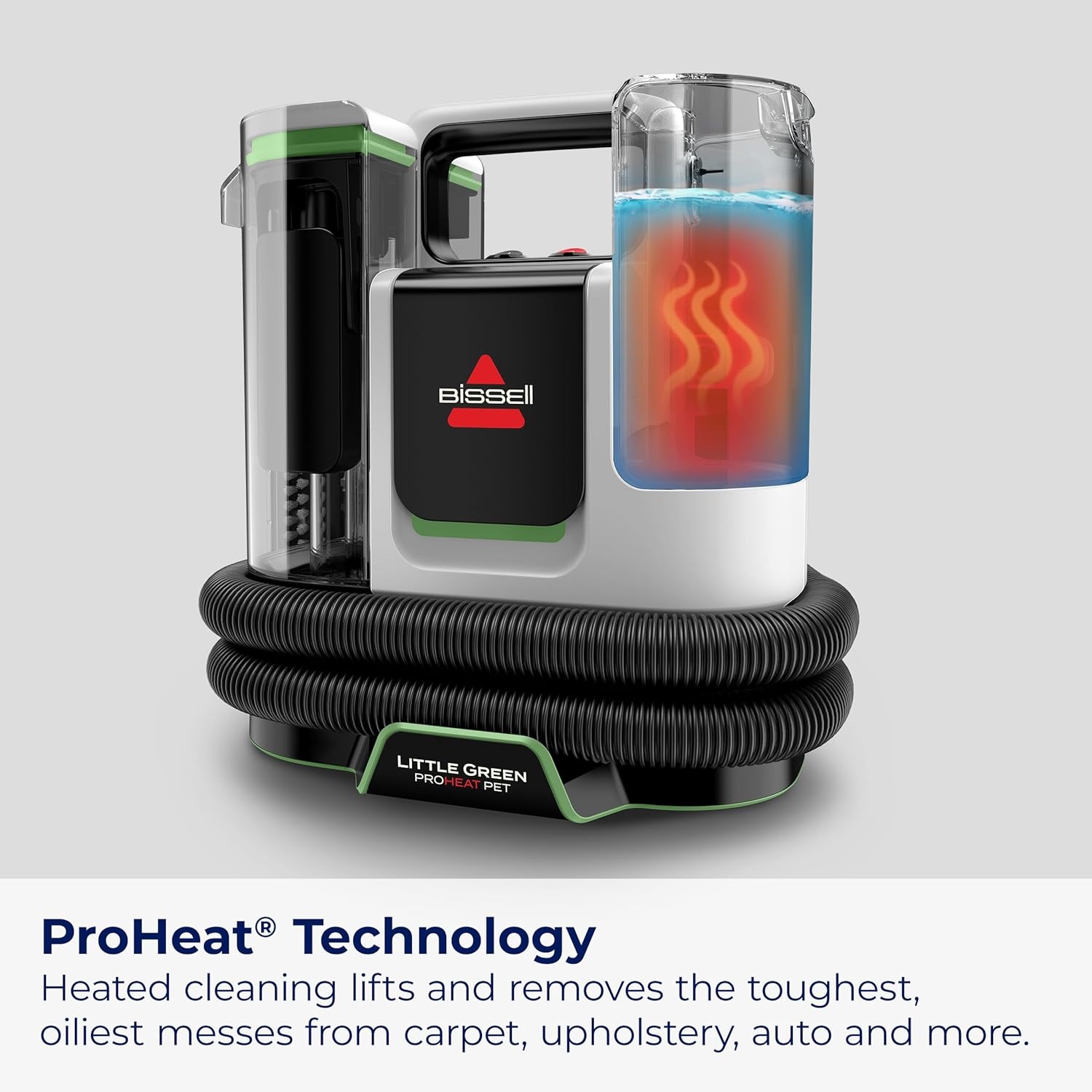 BISSELL® Little Green® Proheat® Pet, Portable Deep Cleaner with Heated Cleaning Technology, Self-Cleaning Tough Stain Tool and Pet Pro Oxy Triple Action Formula Included, 3969(Little Green ProHeat)