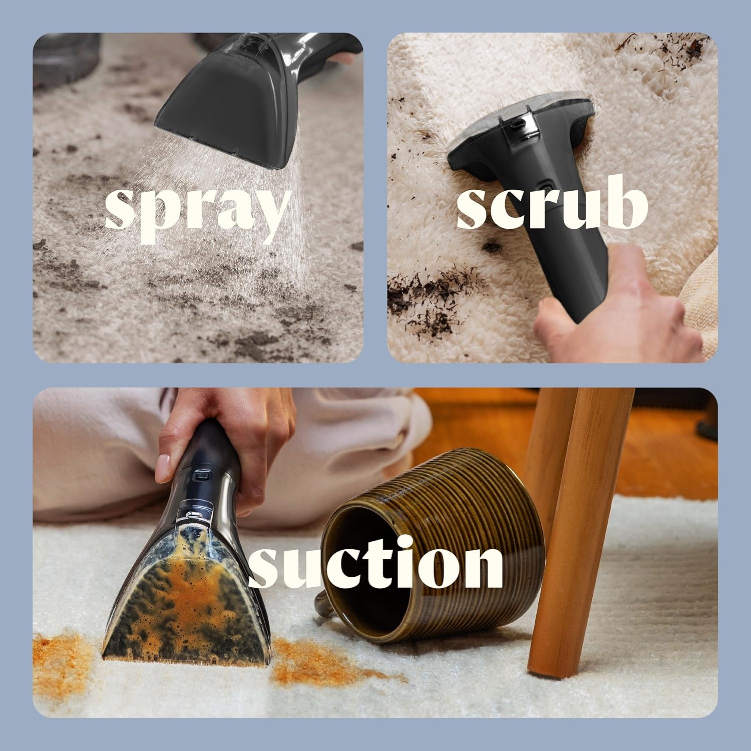 BISSELL Little Green Mini Portable Carpet and Upholstery Deep Cleaner, Car/Auto Detailer, with HydroRinse Self-Cleaning Tool and 4″ Tough Stain Tool, Limited Edition Color Lake, 4075F(Little Green Mini Lake)