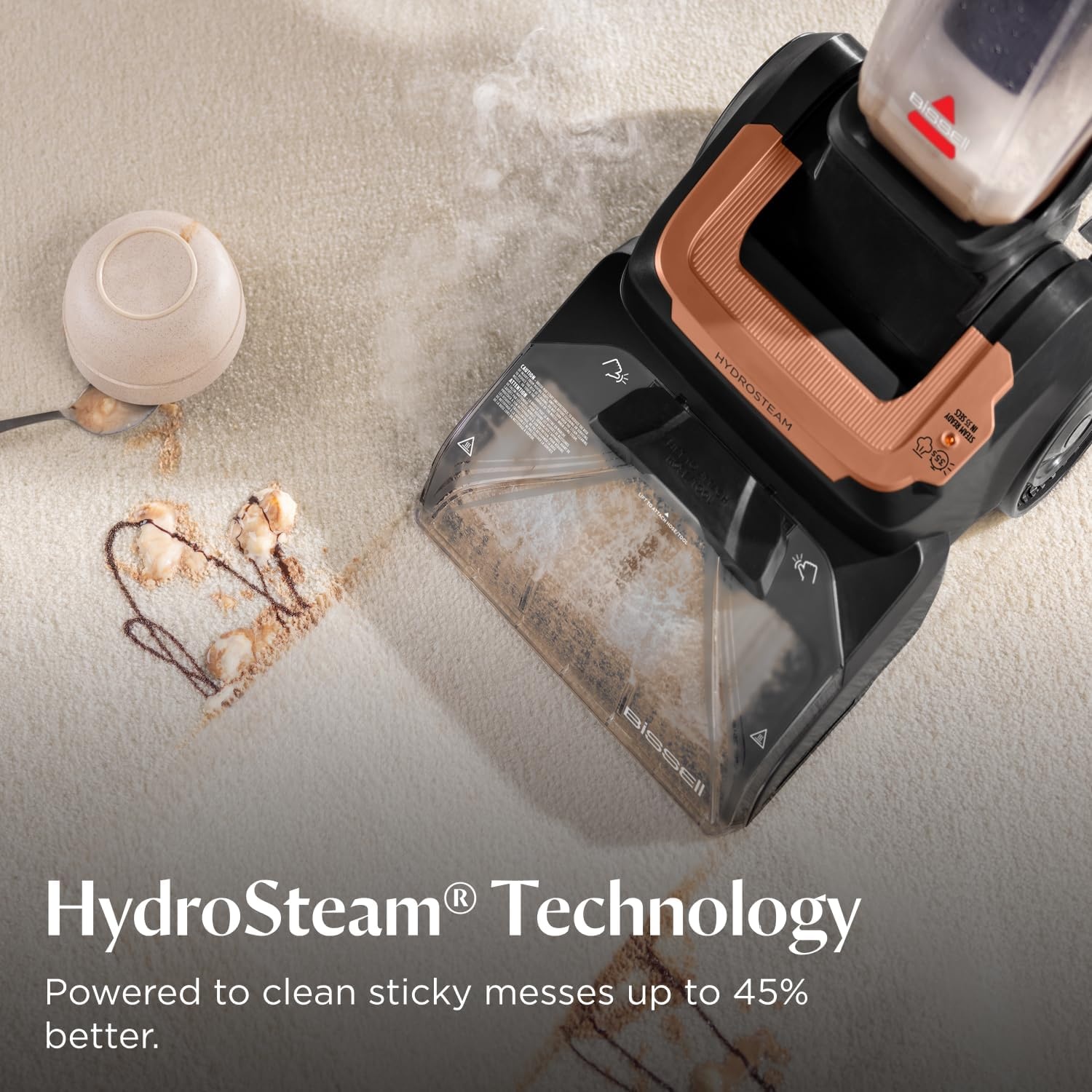 BISSELL Revolution HydroSteam Pet Carpet Cleaner, Upright Deep Cleaner, HydroSteam Technology, 2-in-1 Pet Upholstery Tool & Formulas Included, 3432(HydroSteam)