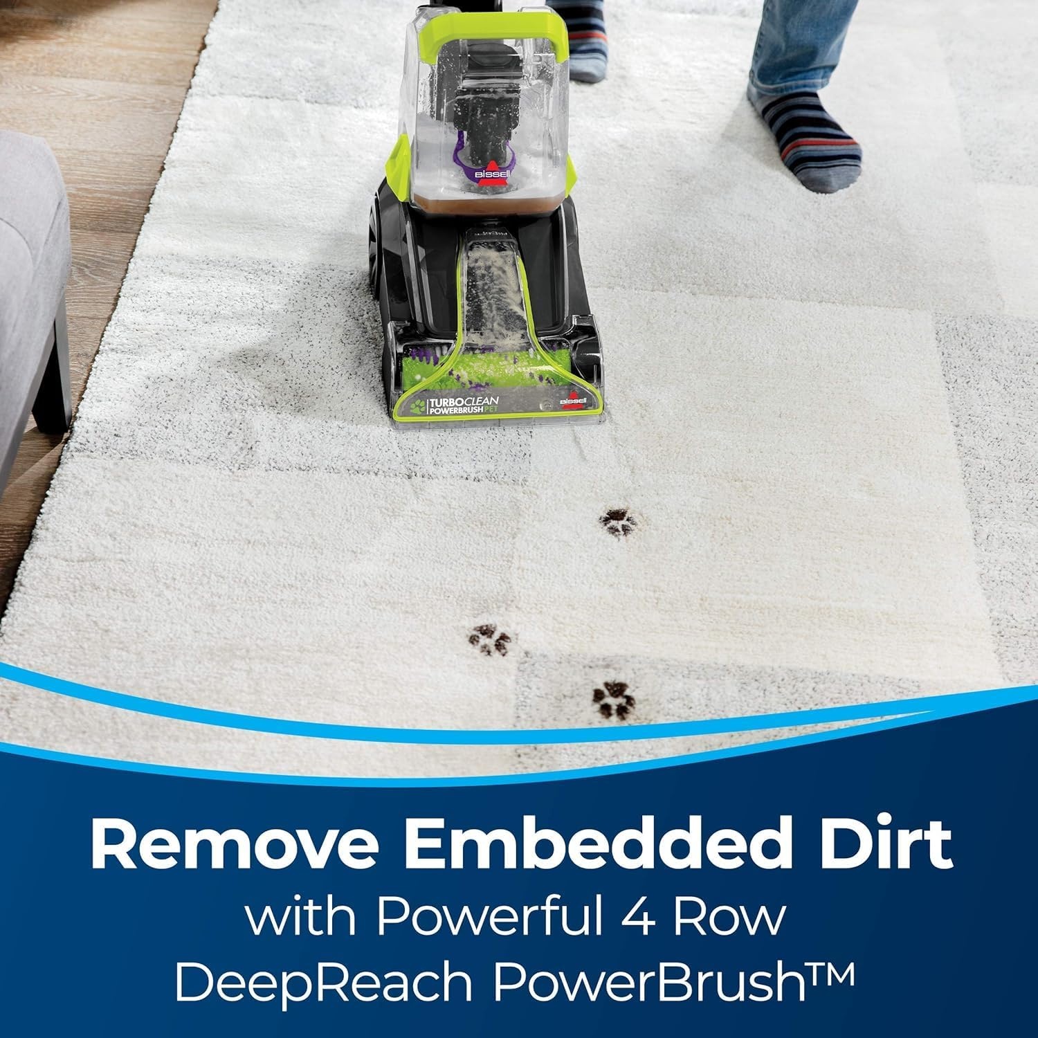 Bundle of Bissell TurboClean PowerBrush Pet Carpet Cleaner, 2987,Green/Black large + Bissell 78H63 Deep Clean Pro 4X Deep Cleaning Concentrated Carpet Shampoo, 48 ounces – Silver(TurboClean PowerBrush + Pro Max Stain Protect)