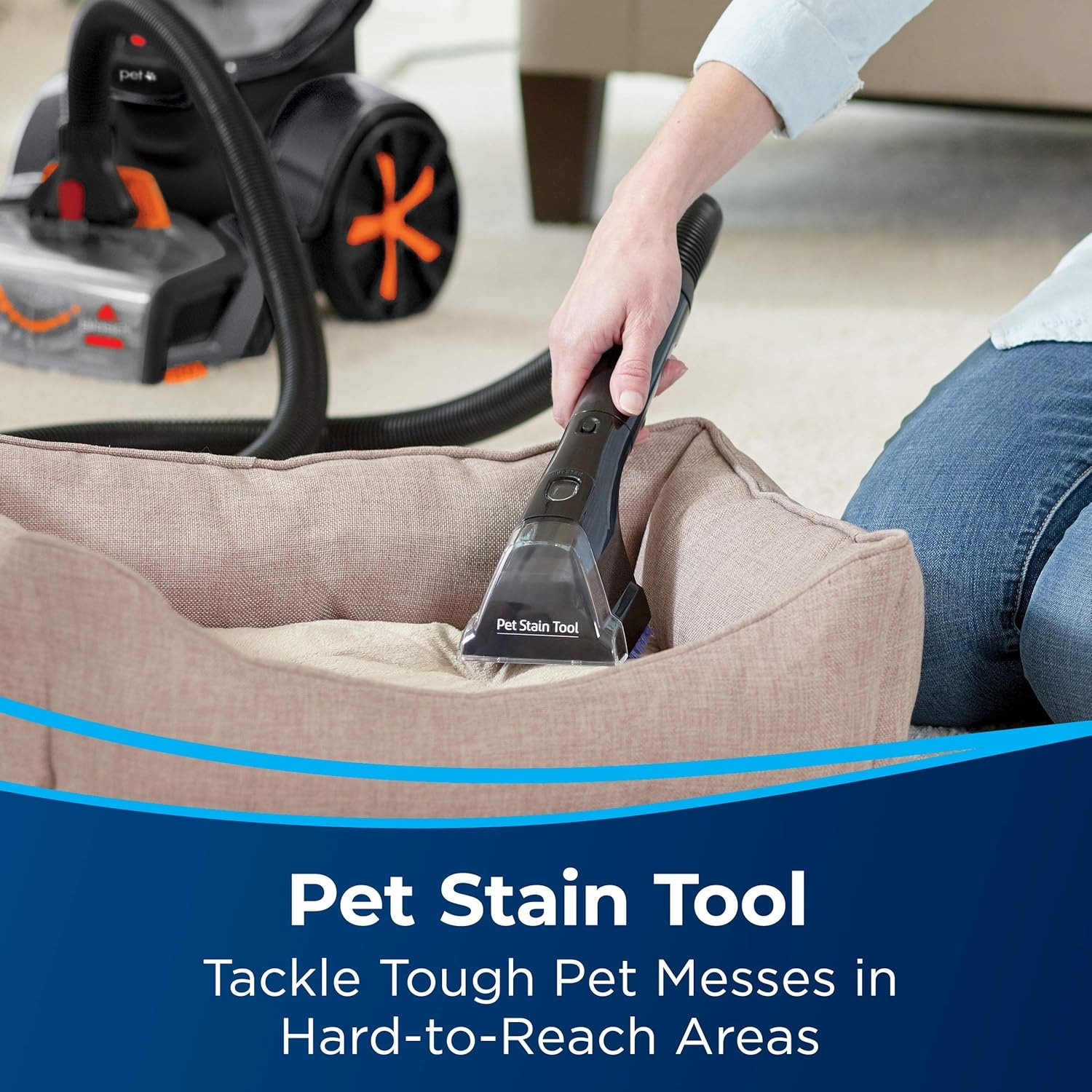 Bissell ProHeat 2X Revolution Pet Full Size Upright Carpet Cleaner, 1548F, Orange