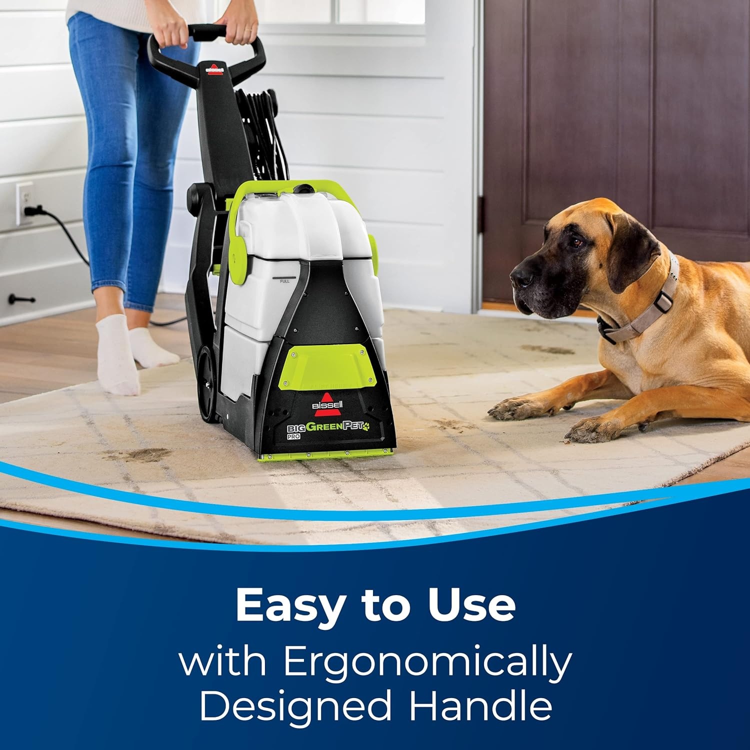 Bissell® Big Green® PET PRO Carpet Cleaner with 8 Row XL DirtLifter PowerBrush, 9-inch Long Reach Hose, 2 Upholstery Tools, Includes Pet Pro Oxy Urine Eliminator Formula(Black/Green)