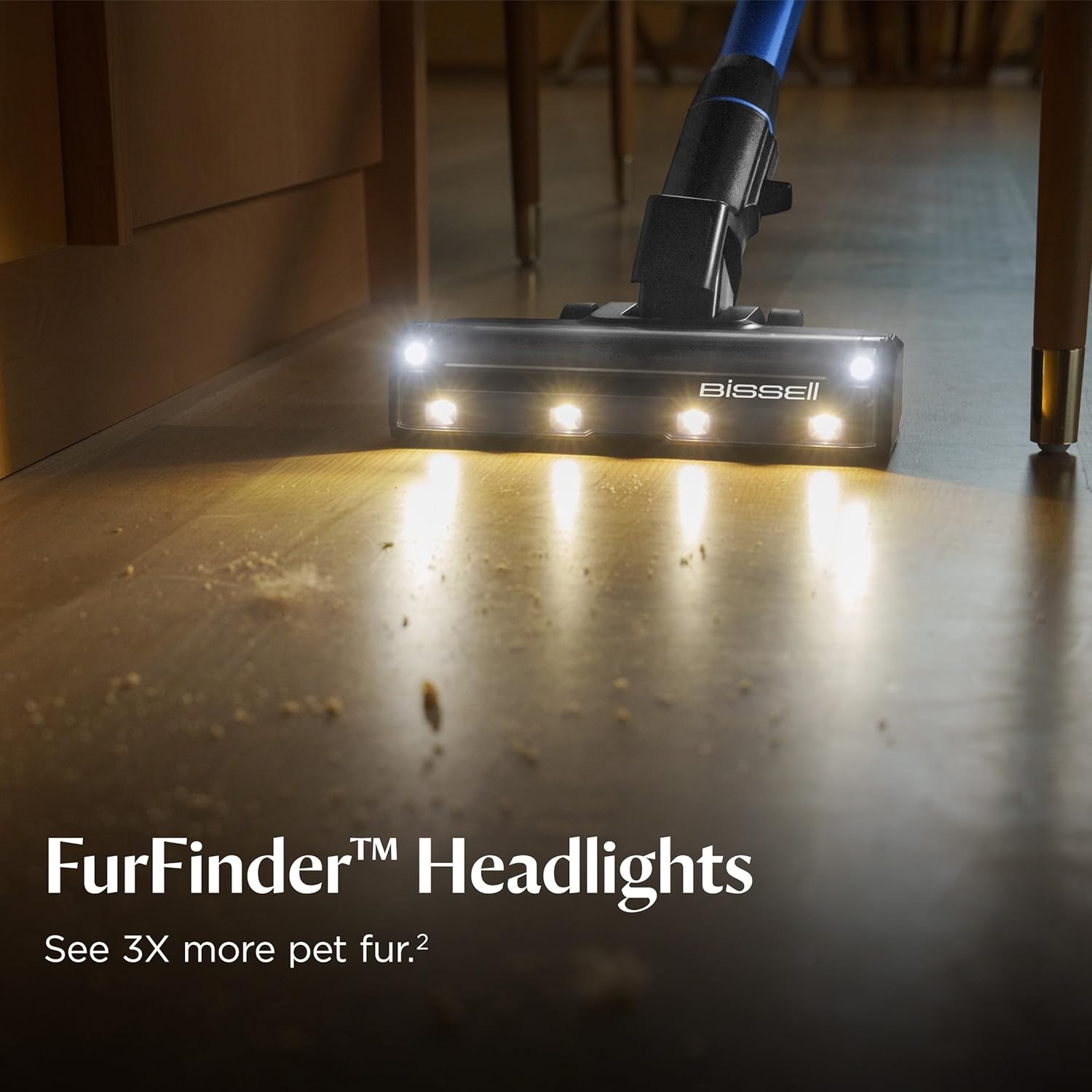 Bissell PowerClean 200W Self-Standing Cordless Vacuum w/Tangle Free Brush Roll, Removeable Battery, Wall Mount, Upholstery Tool & Bright Headlights, 4173(PowerClean FurFinder)
