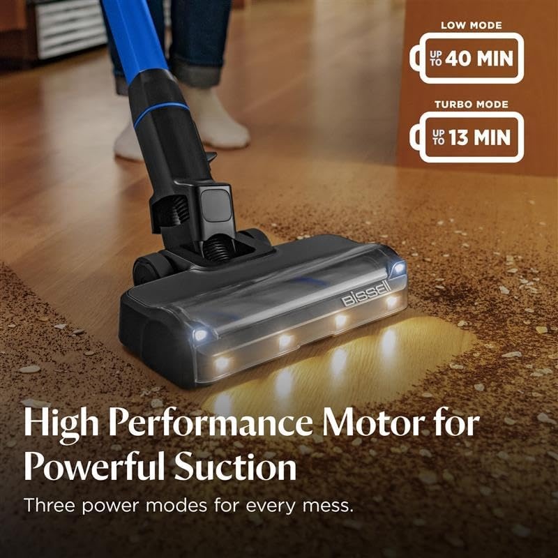 Bissell PowerClean 200W Self-Standing Cordless Vacuum w/Tangle Free Brush Roll, Removeable Battery, Wall Mount, Upholstery Tool & Bright Headlights, 4173(PowerClean FurFinder)
