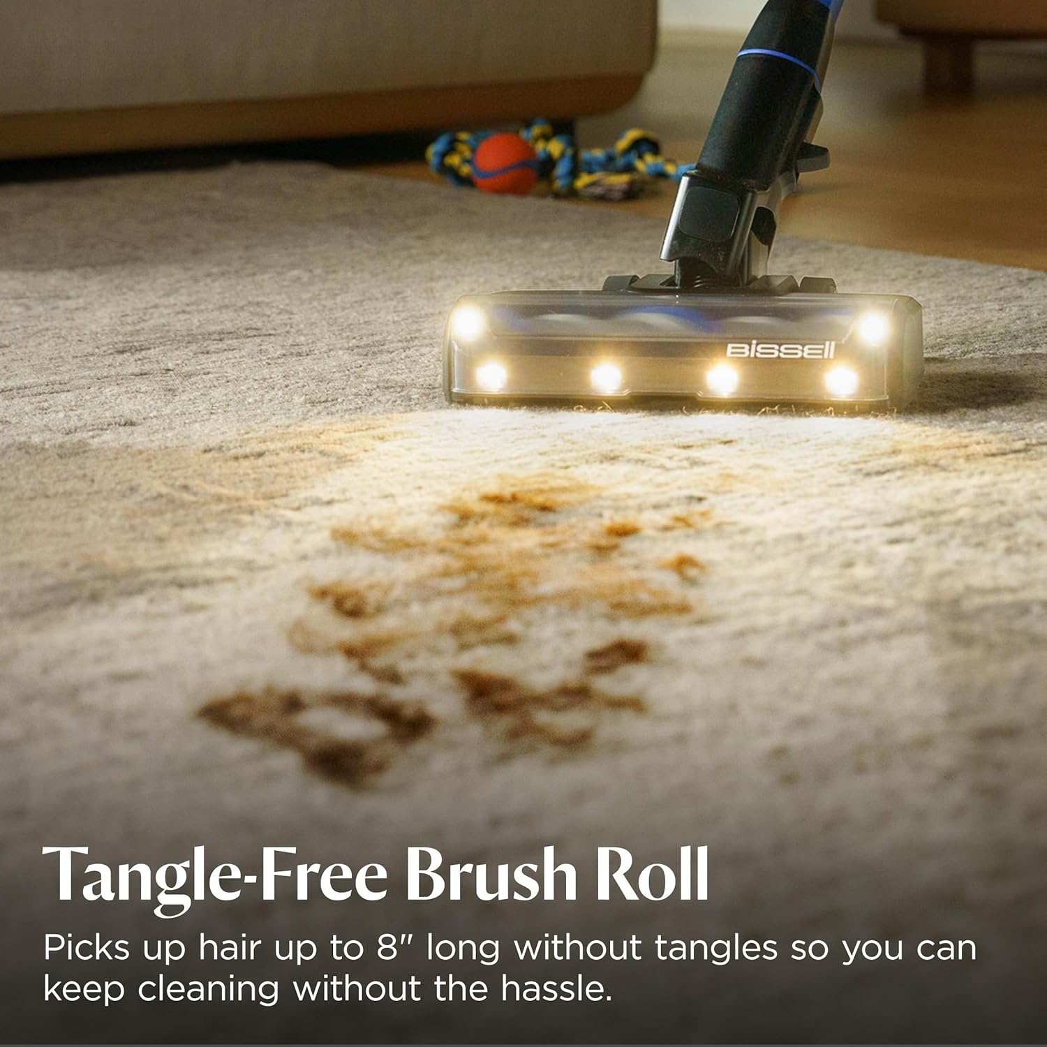 Bissell PowerClean 200W Self-Standing Cordless Vacuum w/Tangle Free Brush Roll, Removeable Battery, Wall Mount, Upholstery Tool & Bright Headlights, 4173(PowerClean FurFinder)