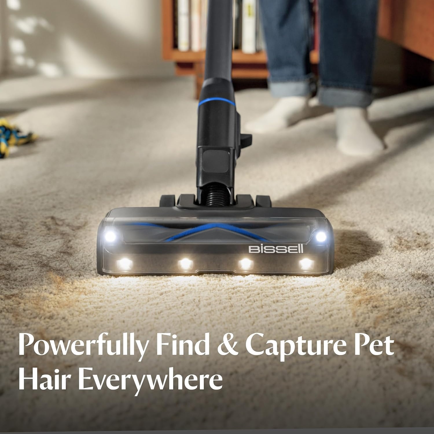 Bissell PowerClean 200W Self-Standing Cordless Vacuum w/Tangle Free Brush Roll, Removeable Battery, Wall Mount, Upholstery Tool & Bright Headlights, 4173(PowerClean FurGuard)