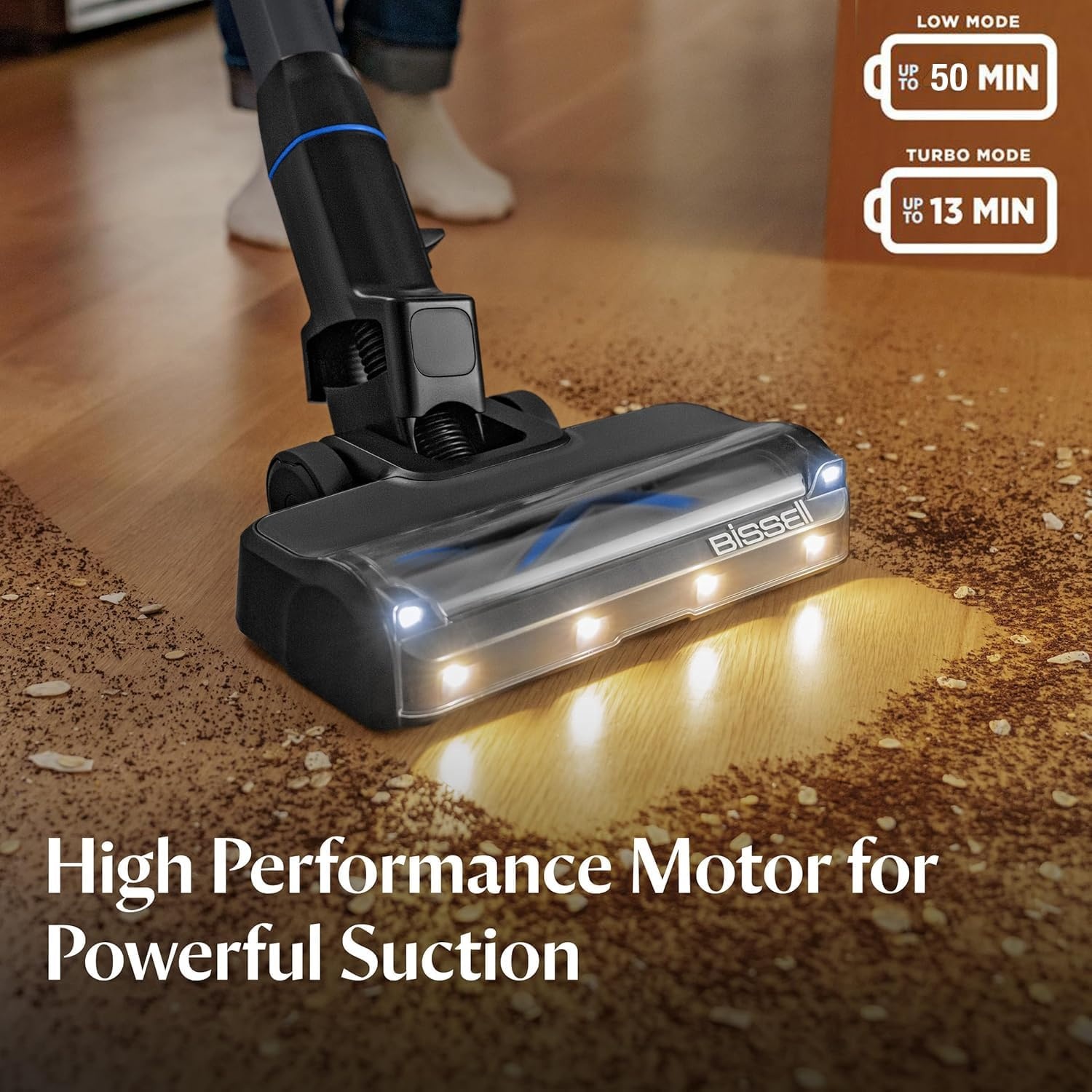 Bissell PowerClean 200W Self-Standing Cordless Vacuum w/Tangle Free Brush Roll, Removeable Battery, Wall Mount, Upholstery Tool & Bright Headlights, 4173(PowerClean FurGuard)