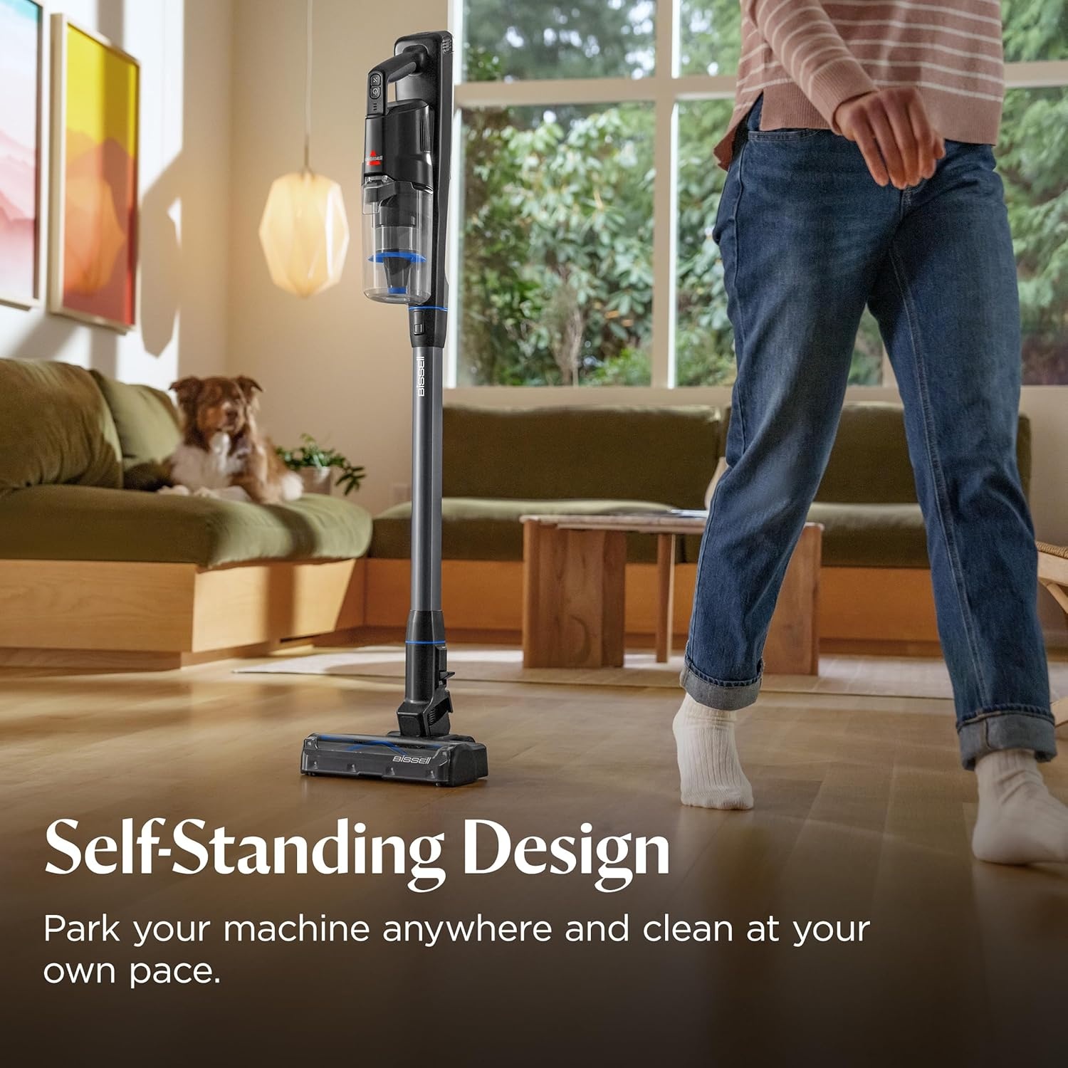Bissell PowerClean 200W Self-Standing Cordless Vacuum w/Tangle Free Brush Roll, Removeable Battery, Wall Mount, Upholstery Tool & Bright Headlights, 4173(PowerClean FurGuard)