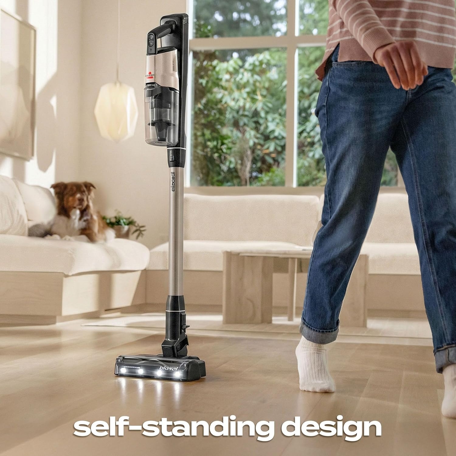 Bissell PowerClean 200W Self-Standing Cordless Vacuum w/Tangle Free Brush Roll, Removeable Battery, Wall Mount, Upholstery Tool & Bright Headlights, 4173(PowerClean Limited Edition)