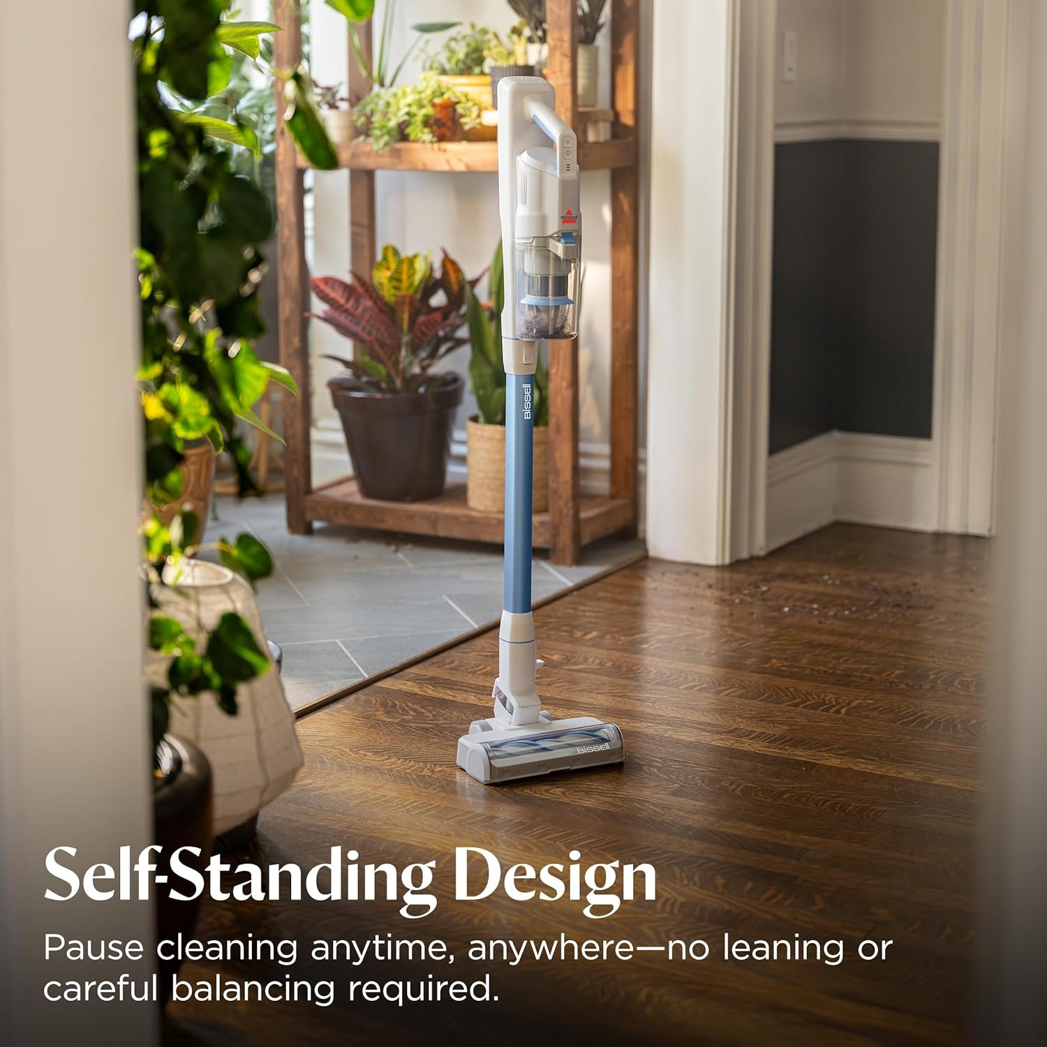 Bissell PowerClean 200W Self-Standing Cordless Vacuum w/Tangle Free Brush Roll, Removeable Battery, Wall Mount, Upholstery Tool & Bright Headlights, 4173(PowerClean)