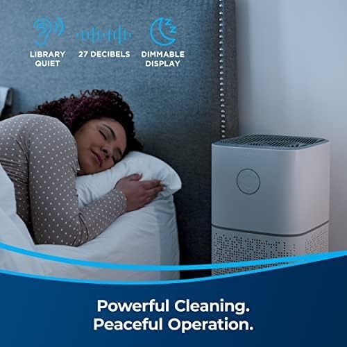 BISSELL Air180 Air Purifier For Home, Bedroom, HEPA Filter, Filters Smoke, Allergies, Pet Dander, Odor, Dust, Gray, 3496+(Air180 Air Purifier)