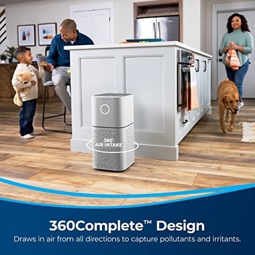BISSELL Air180 Air Purifier For Home, Bedroom, HEPA Filter, Filters Smoke, Allergies, Pet Dander, Odor, Dust, Gray, 3496+(Air180 Air Purifier)